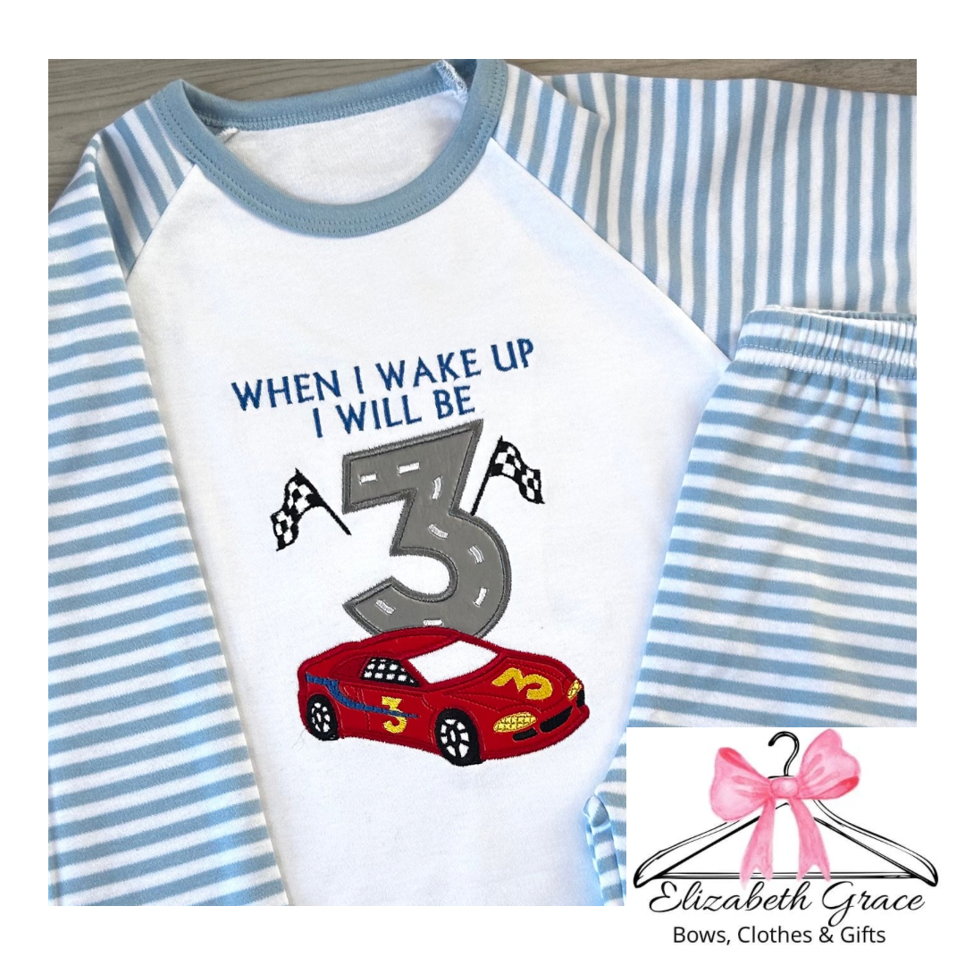 Race car Birthday PJs