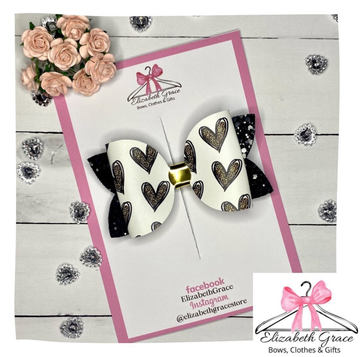 Leopard Hearts Bow