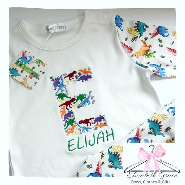 Personalised Dino Initial PJs Brights