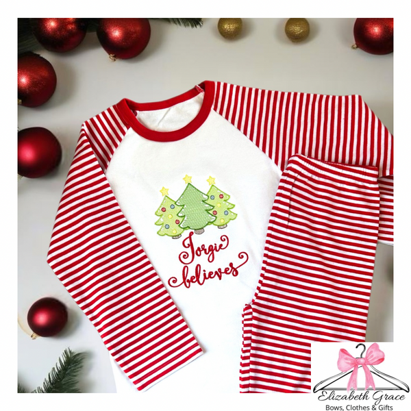 Christmas Trees PJs (Red/Pink/Blue)