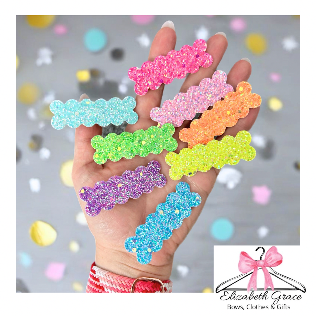 Neon glitter clippies