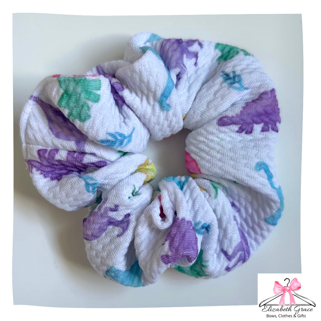 Pastel dinos scrunchie