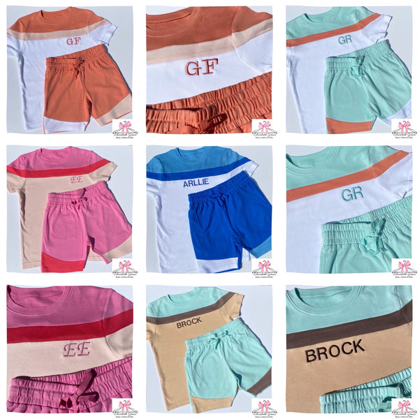 Colour Block Shorts/T-shirt’s Set