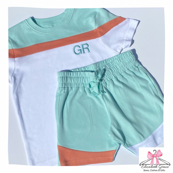 Colour Block Shorts/T-shirt’s Set